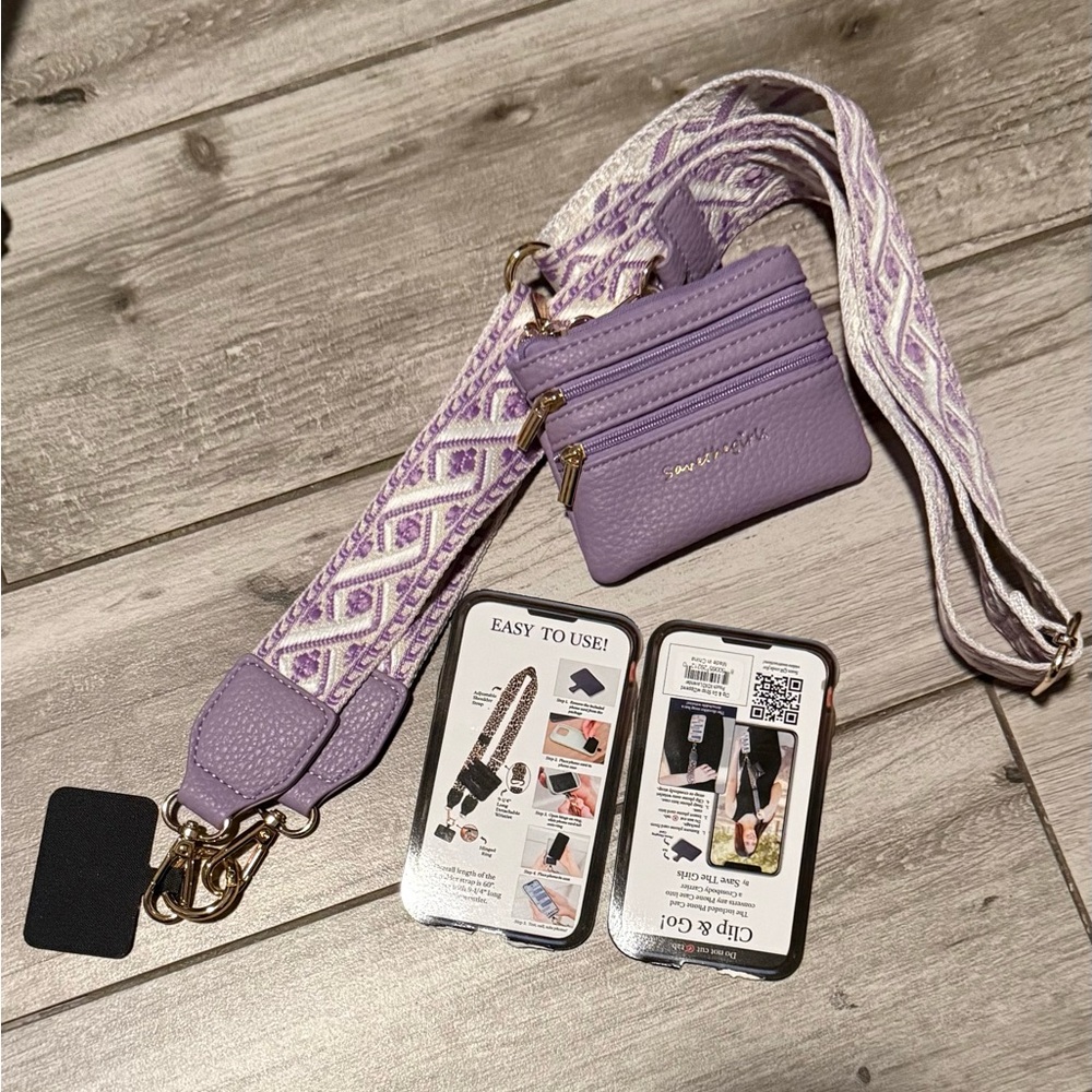 Save The Girls Lavender Crossbody phone holder. NWOT - Picture 2 of 2